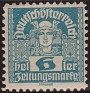 Austria - 1920 - Numbers - 6 H - Blue - Austria, Mercury - Scott P32 - 0